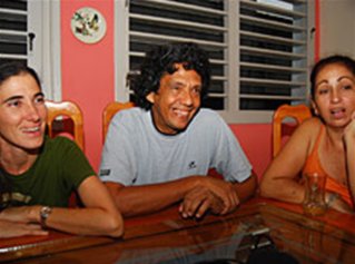 Yoani Sánchez, Reinaldo Escobar y Miriam Celaya