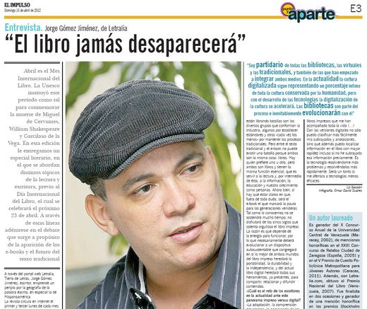 Entrevista en el diario “El Impulso”, de Barquisimeto