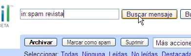 Buscando en Gmail correos marcados erróneamente como spam