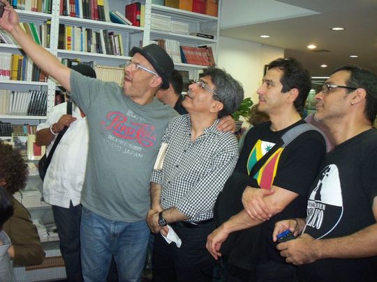 El selfie: Salvador Fleján, Carlos Sandoval, Gustavo Valle y Héctor Torres
